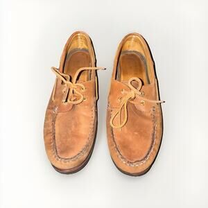 Sperry Top Sides Brown Boat Shoe Leather 11.5